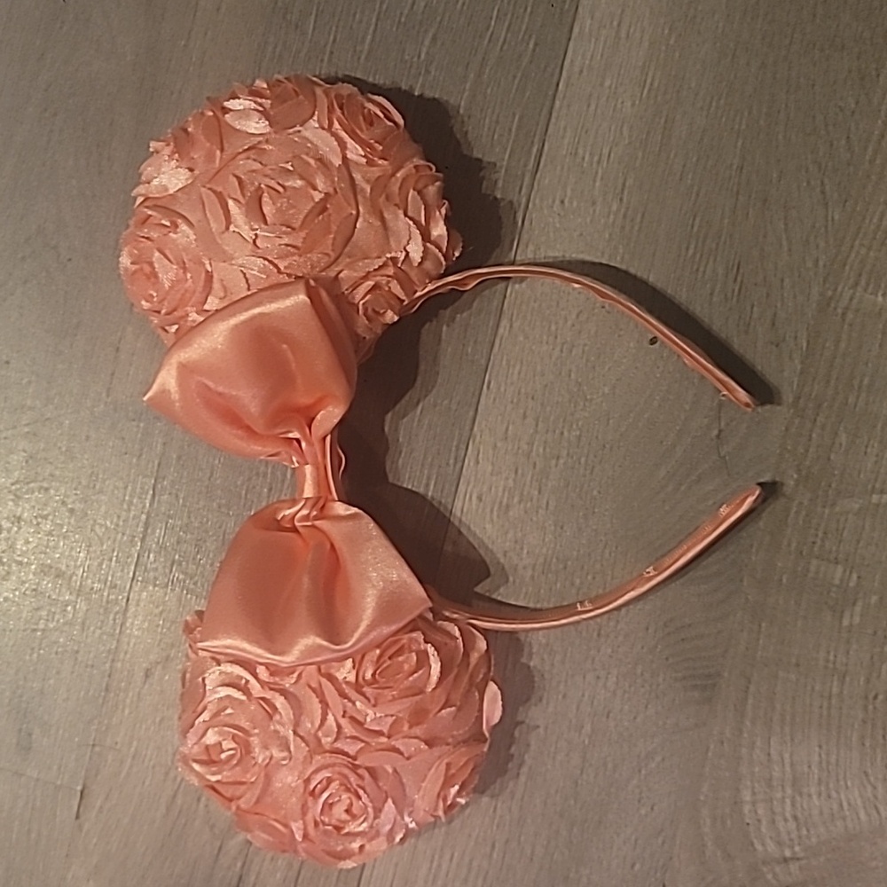 Disney Minnie Mouse Pink Floral Rose Ears Women Or Kids 💕💗☺️